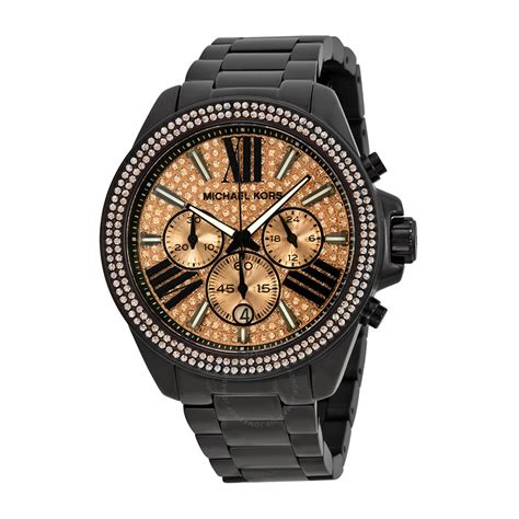 michael kors mk5879 damenuhr chronograph farbe schwarz rosé kristallbesatz|Michael Kors Everest Chronograph Rose Dial Black Ion.